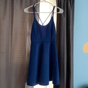 Royal blue criss cross back dress